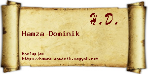 Hamza Dominik névjegykártya